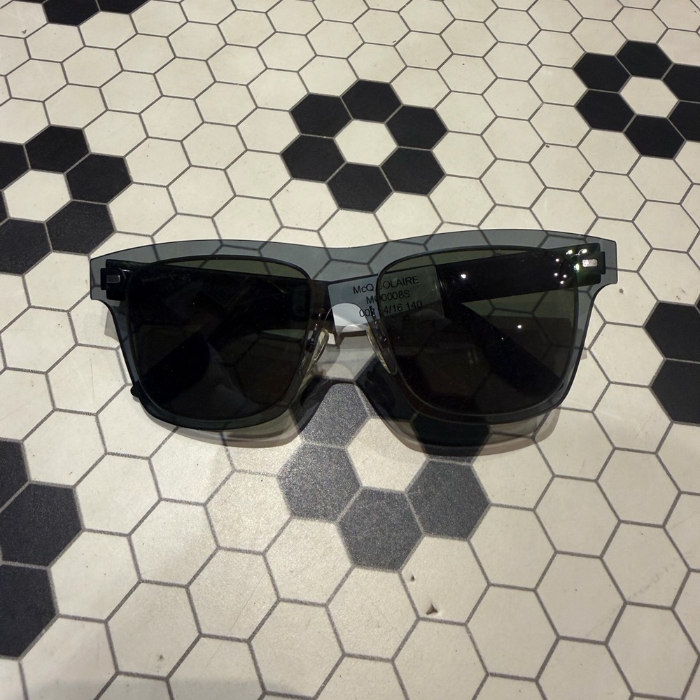 Alexander McQueen Charcoal Black Square Sunglasses